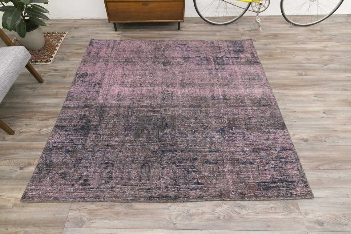 5.9 X 5.9 Ft 180 X 180 Cm Square Overdyed Rug Overdyed Etsy