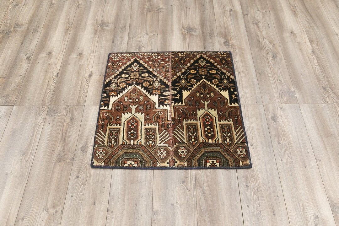 2.4 X 2.4 Ft 76 X 76 Cm Small Square Rug, Square Rug, Patchwork Rug