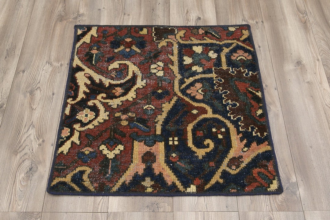 2.3 X 2.3 Ft 71 X 71 Cm Small Square Rug, Square Rug, Turkish Rug