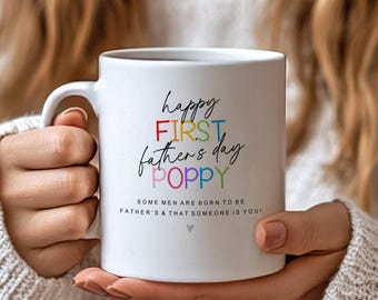 Happy first Father's day Poppy Coffee Mug | Mug for Poppy | Father's Day Mug Gift for Poppy | Personalised Mug Gift | Good Morning Pop Mug