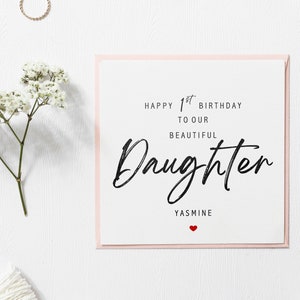 Personalised Daughter first Birthday Card, Birthday Card For Daughter, Simple Birthday Card, daughter