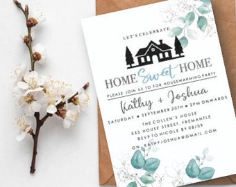Housewarming Invitation, Home Sweet Home , House Warming Party Template, New Home Invitations, Printable Invite Active