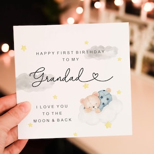 Personalised First birthday as Grandad Birthday Card,  Unique birthday card for father, Birthday Card For Him, Simple Birthday Card, Grandad