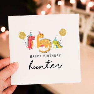 Personalised happy 1st birthday card, animal 1st birthday card, boy birthday card, safari birthday card, cute safari greeting card