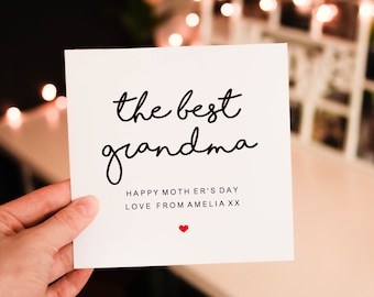 Personalised Best Grandma Mothers Day Card, Mothers day Card For Nanny, Fully Personalised Amazing Nanny Gift, Nanny wish card