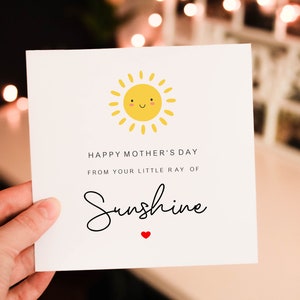 Special Mummy Mothers' Day Card, Keepsake Mothers Day Card From Baby, Children, kids, Happy Mothers Day From Your Little Ray Of Sunshine