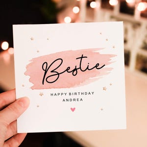 Personalised Birthday Card for Bestie, Birthday card for Best friend ,  Birthday Card for him for her, Special Minimalist Birthday Card