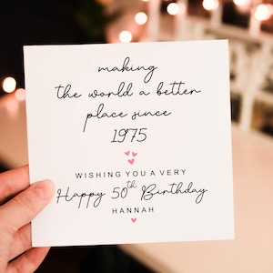 Making the world a better place since 1975 Birthday Card, 50th Birthday Card For Bestie , Milestone Birthday Card For Mum or Dad