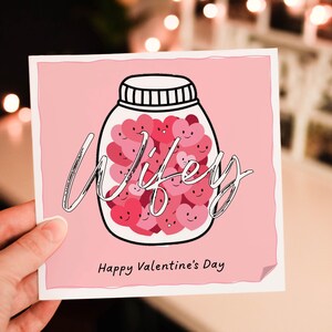 Funny Heart Jar Valentines Day card for Wifey Him and Her,  Valentines Day Card for Husband, Fiance or Wife, girlfriend