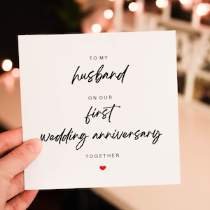 Personalised Romantic Anniversary card for Him, 1st wedding anniversary Card for Partner, husband or wife