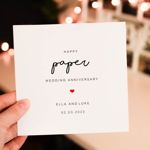 Personalised Romantic Anniversary card for Him, 1st wedding anniversary Card for Partner, husband or wife