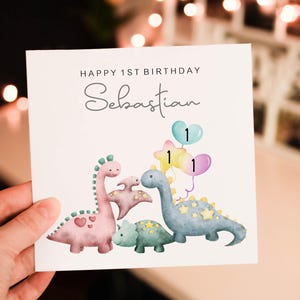 Personalised Dinosaur 2nd Birthday Card For Boy, Grandson Birthday Card, Nephew 2nd Birthday Card, 2nd Birthday Card, Cute Dinosaur Card