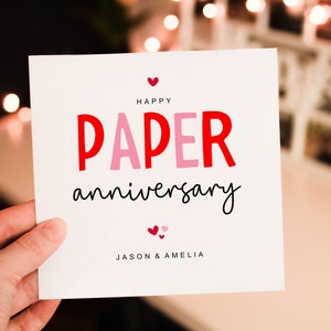 Personalised Romantic Anniversary card for Him, 1st wedding anniversary Card for Partner, husband or wife