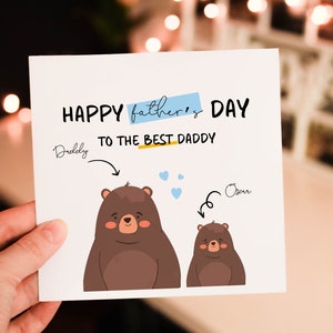 Personalised Daddy's Fathers day Card, Father Love From son / Daughter,  Card From Baby, Cute Fathers day gift, Gift for dad