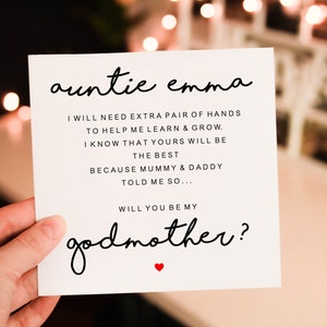 Personalised Special Will You Be My Godmother, Christening Card, Godfather, Godparents, Godmother Proposal Card