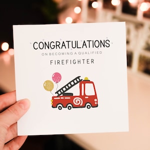 Personalised Firefighter graduation card, Fire truck congratulation card, Graduation card, Card for Son, Card for Daughter, Card for Nephew