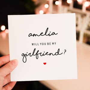 Personalised Will You Be My Girlfriend, Cute Proposal Card For Girlfriend, From Boyfriend, For Girlfriend, Card With Envelope, Valentines