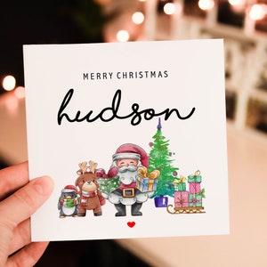 Personalised First Christmas card for baby, christmas card for new baby,  Card For family, Cute christmas gift, Gift for new baby