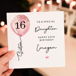 Personalised Sweet sixteen Happy 16th Birthday card, Daughter Birthday Card, 15th Birthday Card, For her, For Daughter, 15 16 18