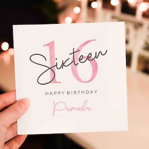 Daughter 16th Birthday Card, Sixteenth Birthday Card For Girlfriend, Niece 16th Birthday Card, Milestone Birthday Card For Granddaughter