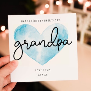 Personalised Grandpa's First Fathers day Card, Father Love From Grandson,  Card From grandkid, Cute Fathers day gift, Gift for Grandpa
