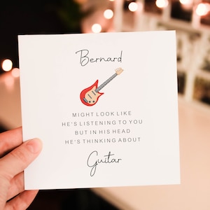 Thinking About Guitar Music Card, Personalised Card, Funny Birthday Card, Anniversary Card , greeting card, Humor Birthday card, Music card