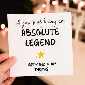21 years of being an absolute legend Birthday Card, 21st Birthday Card For Grandkid , Milestone Birthday Card For Daughter or son