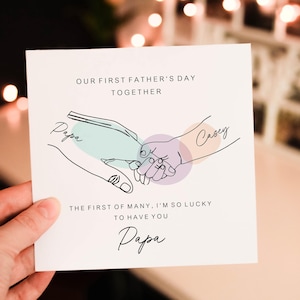 Personalised Our First Father's Day together Papa Card , Father Love From son / Daughter, Cute Fathers day gift, Gift for Papa