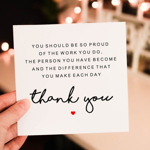 Personalised  Thank You Card, Personalised appreciation card, Thank You For Colleague , Simple Unique Card