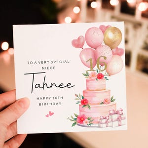 Daughter 16th Birthday Card, 16th Birthday Card For Girlfriend, Niece 16th Birthday Card, Milestone Birthday Card For Granddaughter