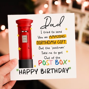 Personalised Funny Dad Birthday Card - I Tried To Send You An Amazing Gift Postbox