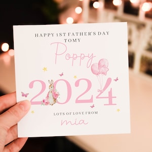 Personalised First Fathers day 2024 Card to my Poppy, Father Love from Grandkids,  Card From baby, Cute Fathers day gift, Gift for Poppy
