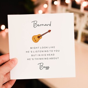 Thinking About Bass Music Card, Personalised Card, Funny Birthday Card, Anniversary Card , greeting card, Humor Birthday card, Music card