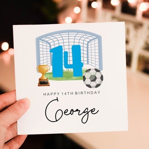 Personalised 14th Birthday Card, Any Age, Any Name, Happy 14th Birthday, Teens Birthday Card For Him, Sports Birthday, Daughter, Son, Niece