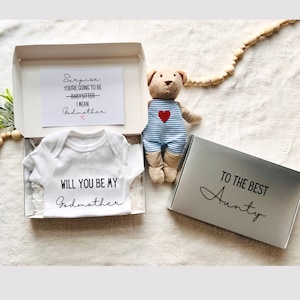 Godmother Proposal to Sister / Bestie, To the best Aunty & Auntie,  Godmother Reveal Box for Sister, Baby Gift Box, Baby Reveal surprise