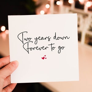 Personalised Romantic Anniversary card for Him, 2nd wedding anniversary Card for Partner, husband or wife