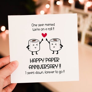 Personalised Romantic Anniversary card for Him, 1st wedding anniversary Card for Partner, husband or wife