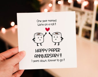 Personalised Romantic Anniversary card for Him, 1st wedding anniversary Card for Partner, husband or wife