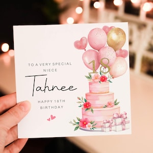 Daughter 18th Birthday Card, 18th Birthday Card For Girlfriend, Niece 18th Birthday Card, Milestone Birthday Card For Granddaughter
