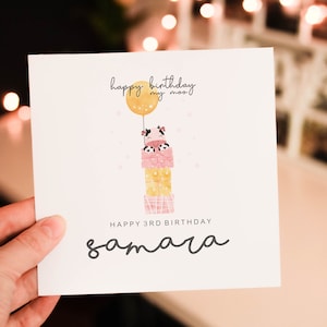 Personalised happy 1st birthday card, animal 1st birthday card, boy birthday card, safari birthday card, cute safari greeting card