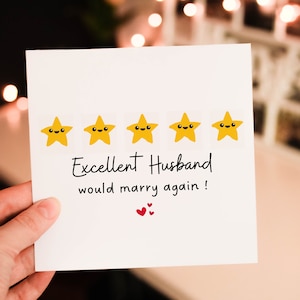 Personalised Excellent Husband would marry again Anniversary card for Her, 1st wedding anniversary Card for Partner, husband or wife