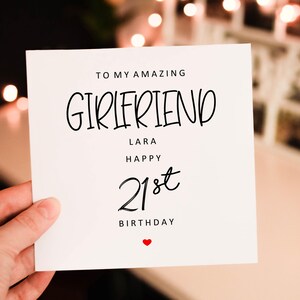 Personalised Girlfriend 21st Birthday card, 21st Birthday Card For Wife , Milestone Birthday Card For Daughter or son, Partner card