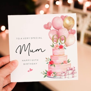 Personalised 60th birthday card for her, 60th Mum birthday card, 60th birthday gift for her, Card for Mum, Card for bestie, Sixty