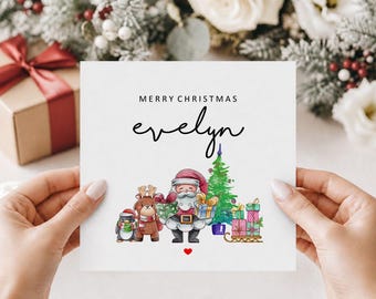 Personalised First Christmas card for baby, christmas card for new baby,  Card For family, Cute christmas gift, Gift for new baby