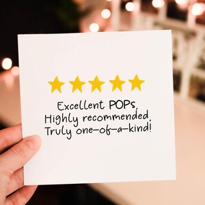 Personalised Excellent Pops Highly recommended card for Him, Grandpa Birthday Card for Grandad, Poppy