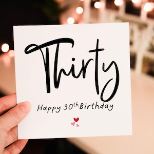Personalised 30th birthday card for her, 30th age birthday card, 30th birthday gift for her, Card for Mum, Card for bestie, Thirty