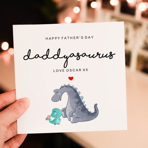 Personalised Daddyasaurus Card, Father Love From son / Daughter,  Card From Baby, Cute Fathers day gift, Gift for dad