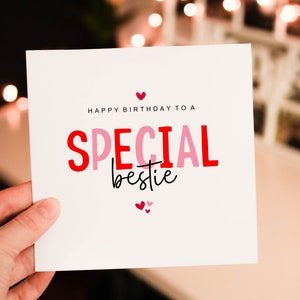 Happy Birthday To a Special Bestie Card, Birthday card for Bestie friend,  Birthday Card for him for her, Special Minimalist Birthday Card