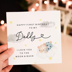Personalised First birthday as Daddy Birthday Card,  Unique birthday card for father, Birthday Card For Him, Simple Birthday Card, Daddy