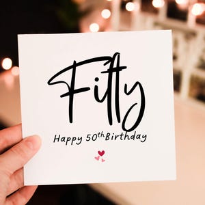 Personalised 50th birthday card for her, 50th age birthday card, 50th birthday gift for her, Card for Mum, Card for bestie, Fifty